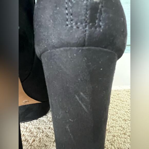 Jessica Simpson NWOB black suede platform booties 5 inch boots going out 9.5 - Picture 7 of 10